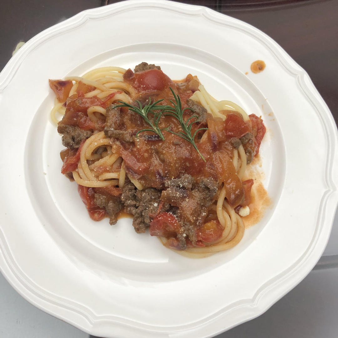 （完胜必胜客的）番茄肉酱意大利面～