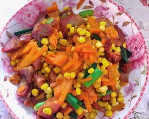 玉米🌽胡蘿蔔🥕炒叉燒的做法 步骤3