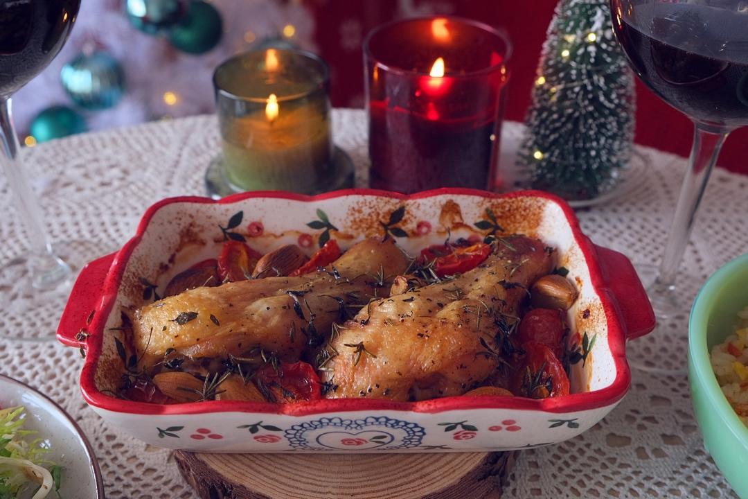 番茄百里香烤鸡腿