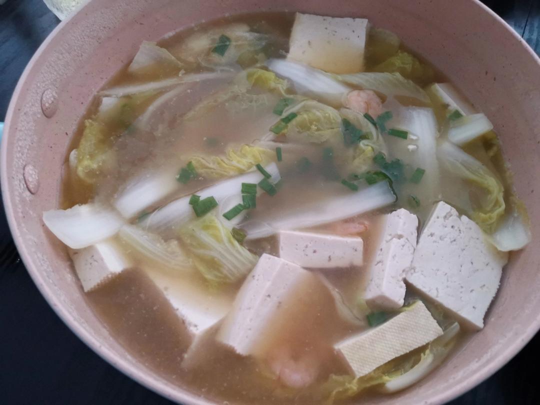 家常娃娃菜老豆腐汤