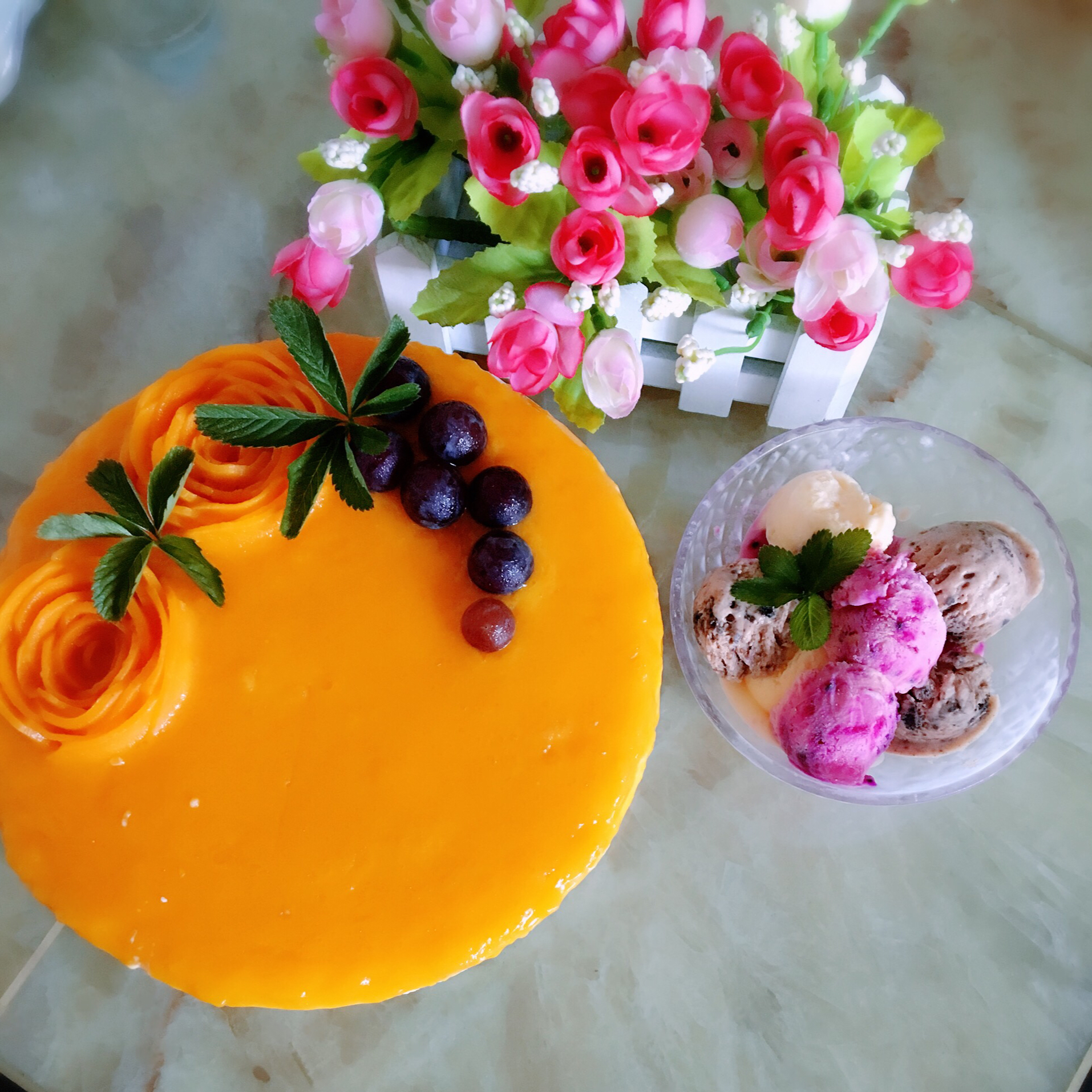 夏日芒果椰子慕斯蛋糕