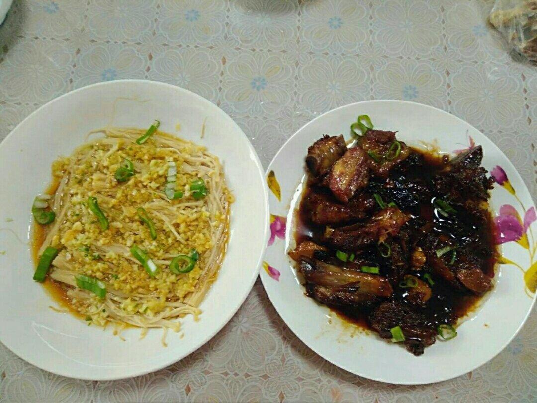 葱油蒸金针菇