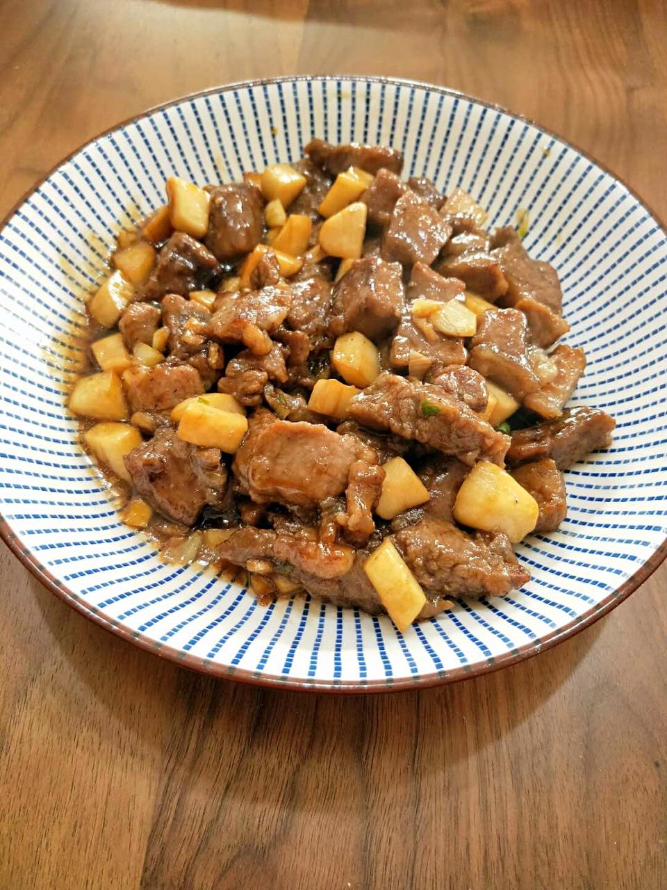 家常菜~杏鲍菇烧牛肉粒