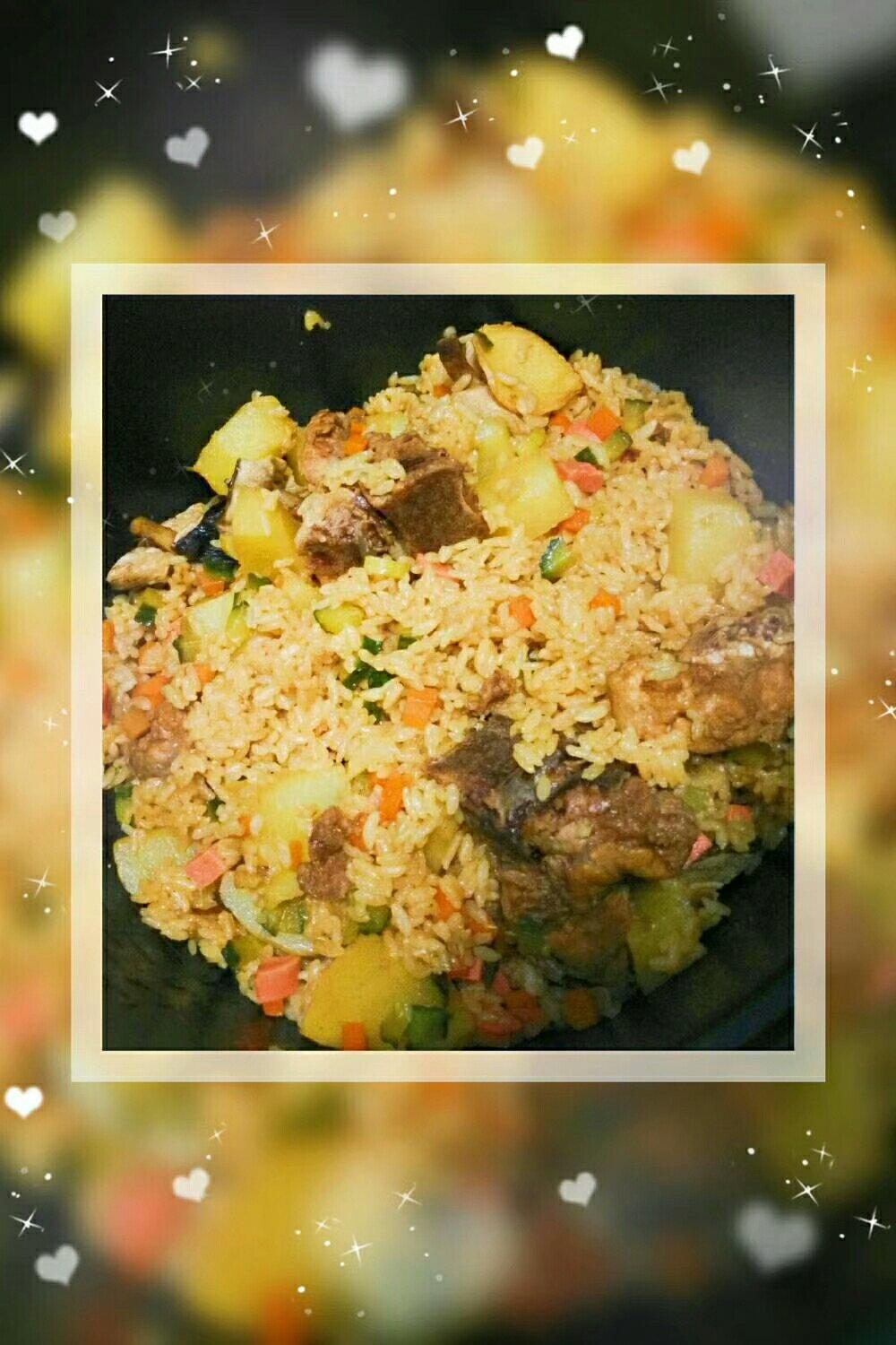 喷香排骨焖饭（爆好吃）