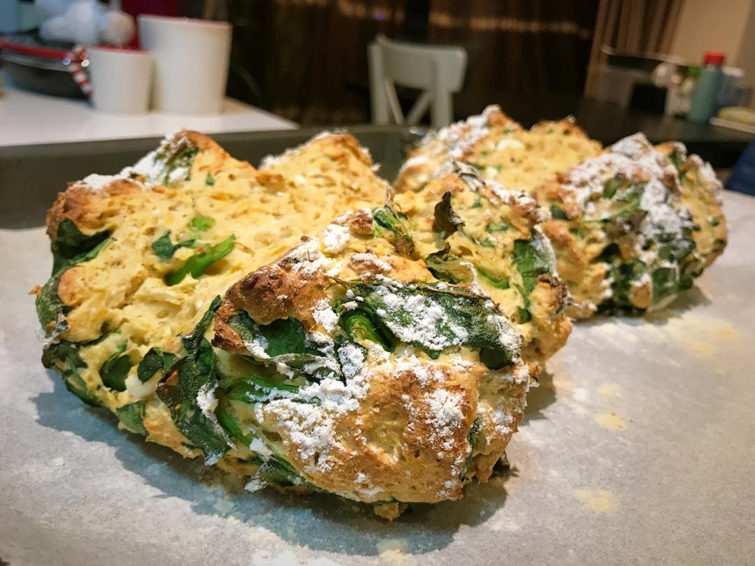 菠菜南瓜奶酪丹波面包丨健康·烘焙