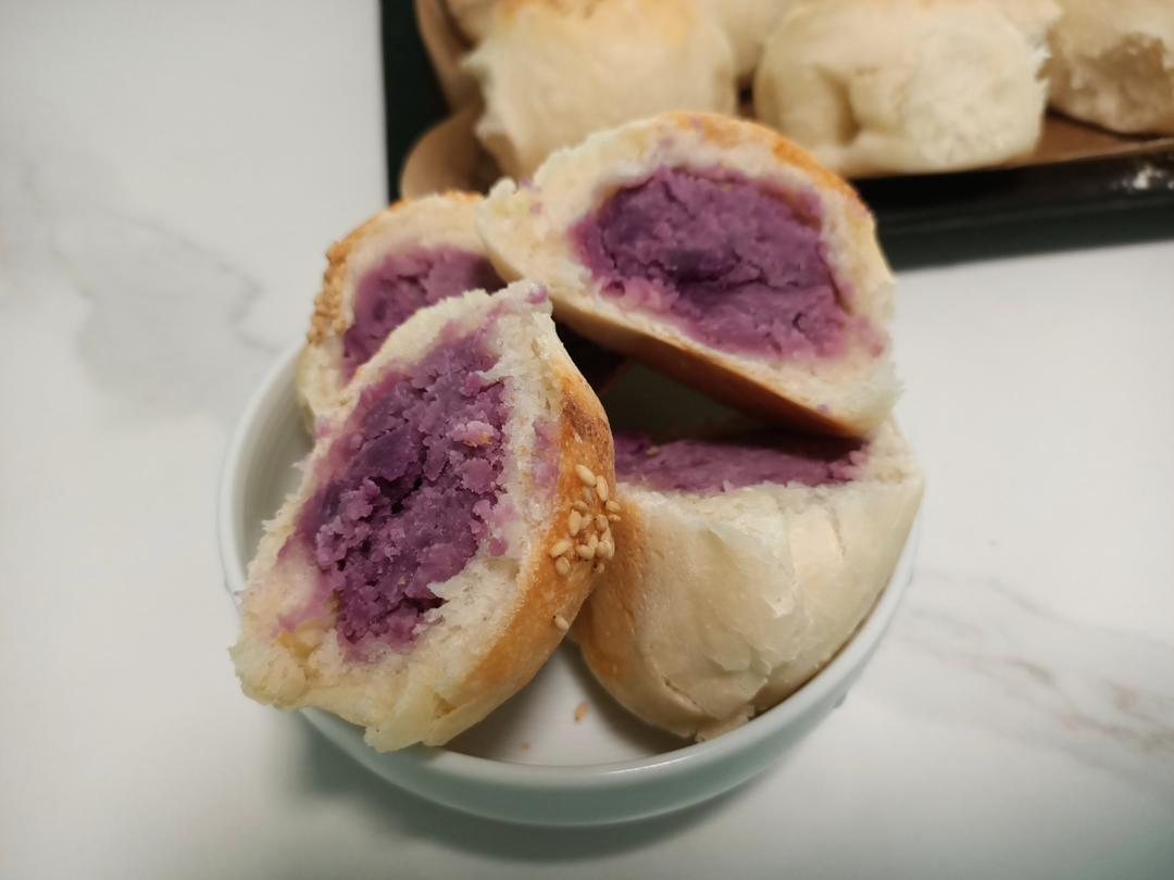 芋泥紫薯小餐包·低糖油（一次发酵）低脂面包餐包排包