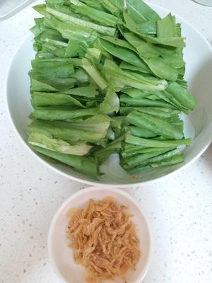 虾皮炒油麦菜的做法 步骤1