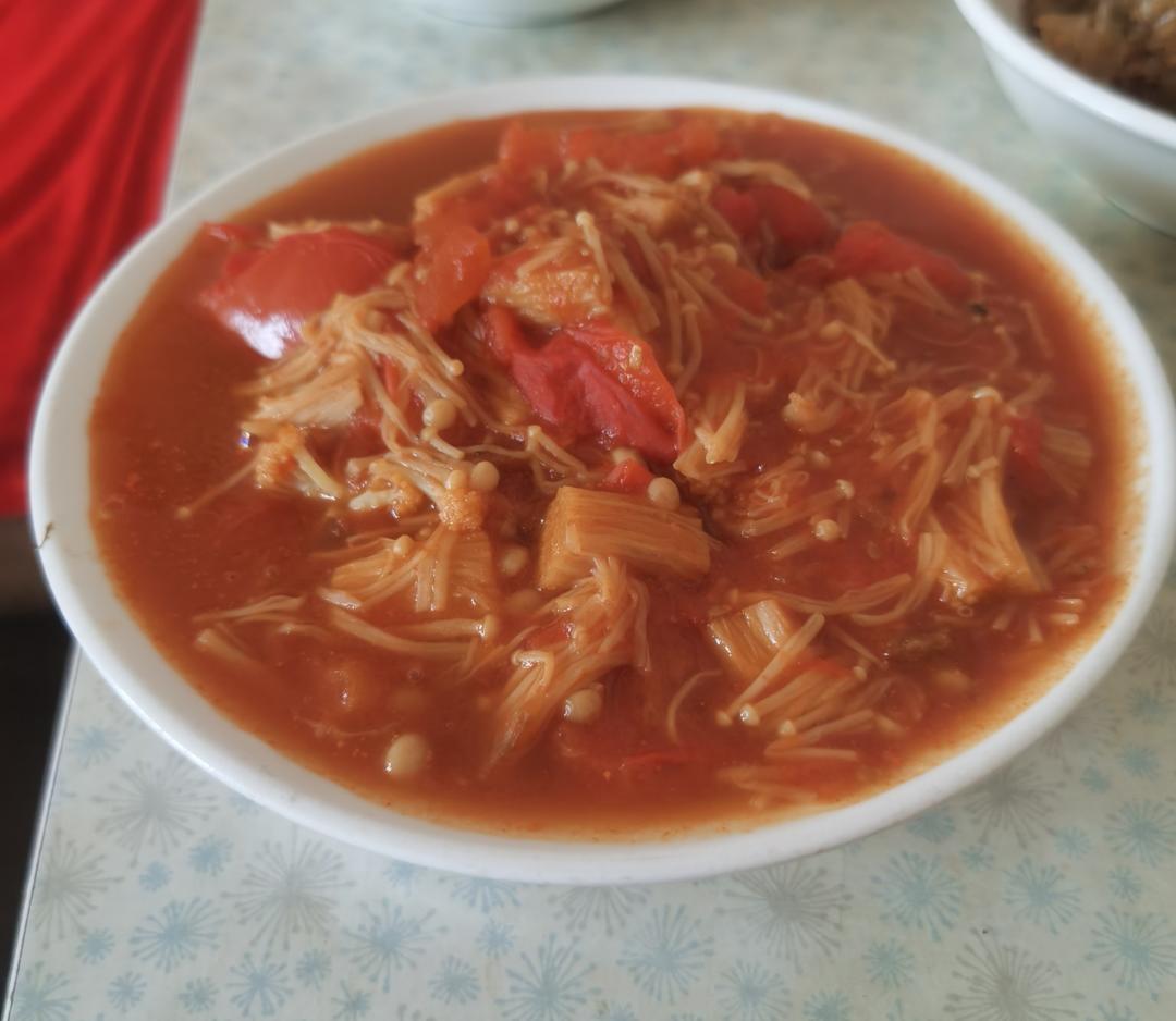 西红柿金针菇（无油菜）