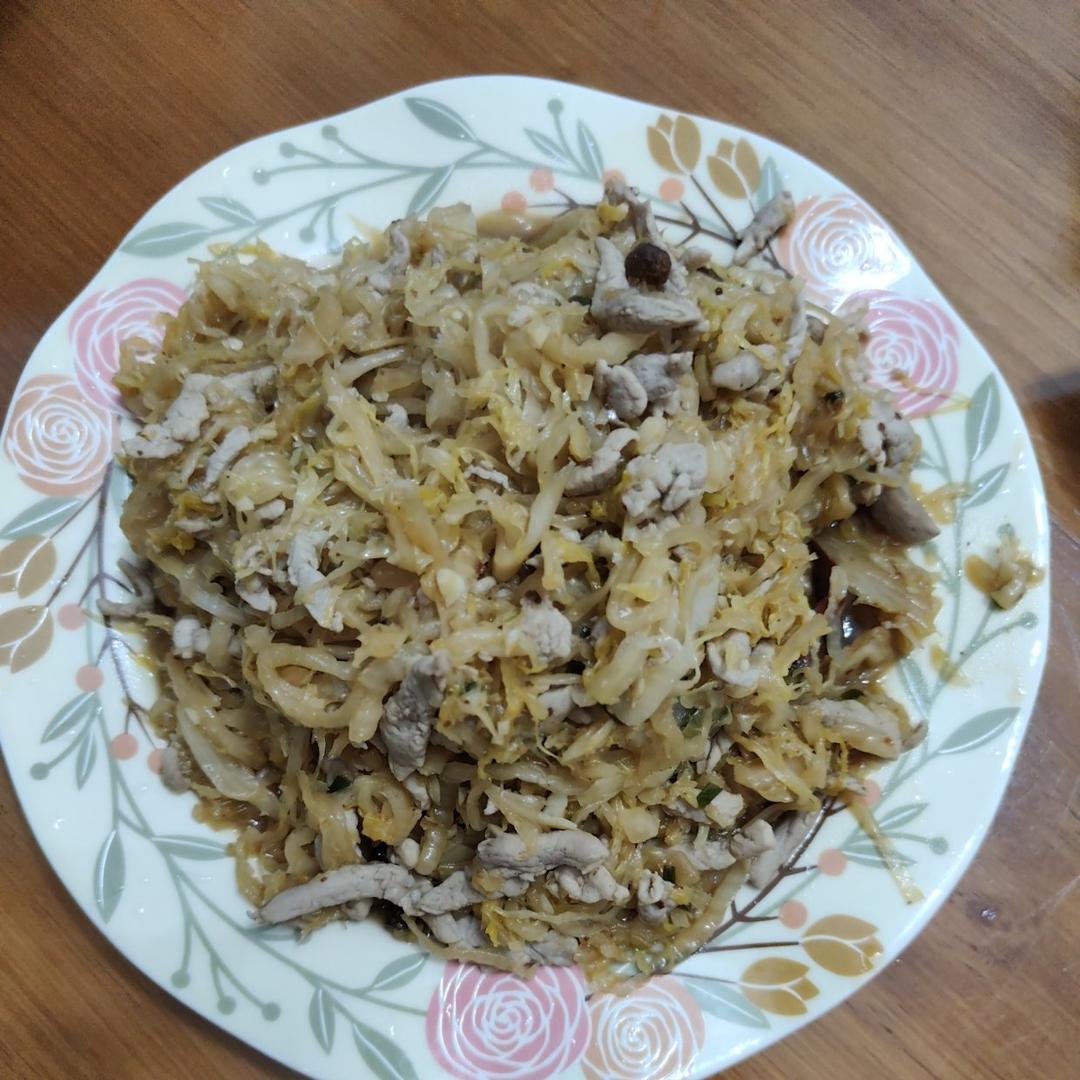 东北菜～酸菜炒肉丝