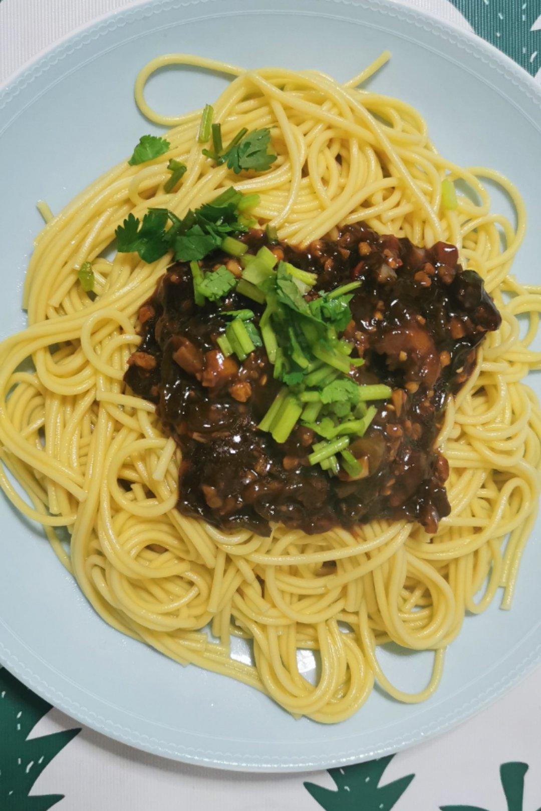 普小五grya做的最好吃的尖椒肉末打卤面