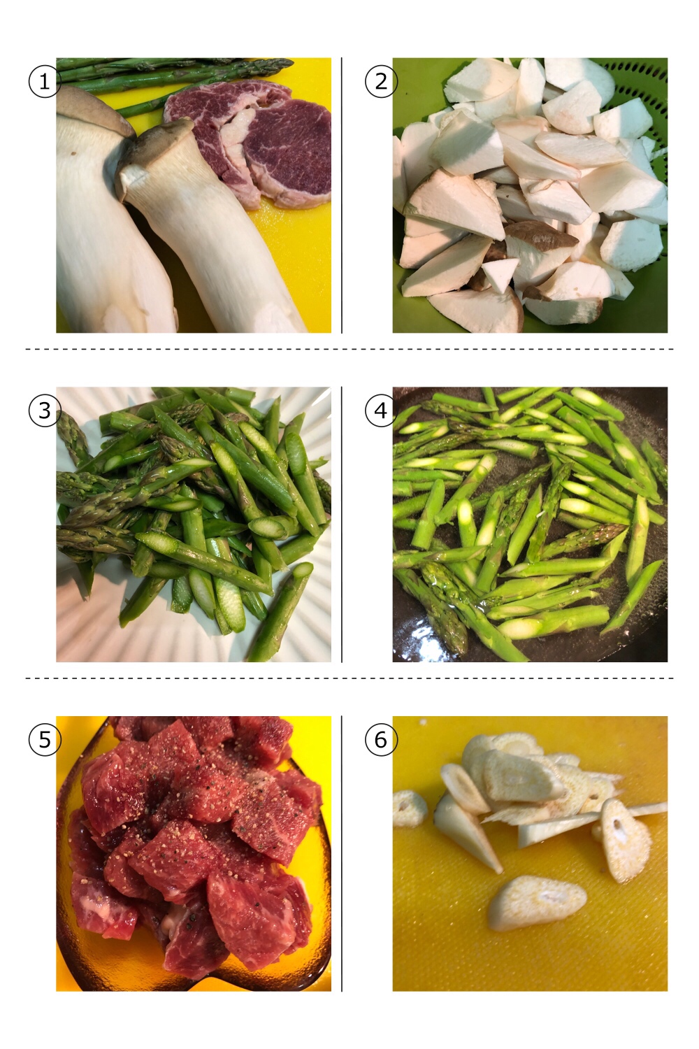 杏鲍菇芦笋牛肉粒的做法 步骤1