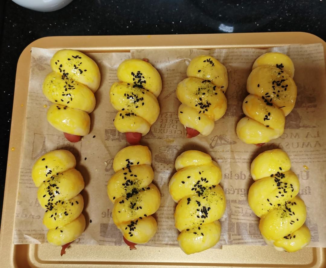 可爱的火腿芝士小面包｜一次发酵，早餐可以n刷的面包