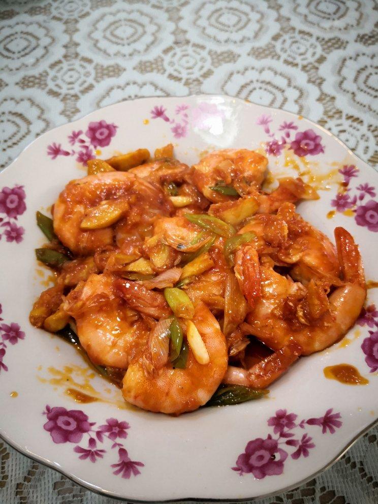 图菜菜做的番茄酱虾