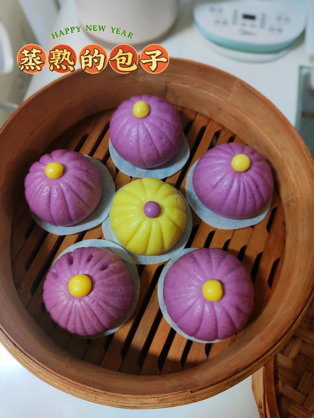紫薯黑芝麻包