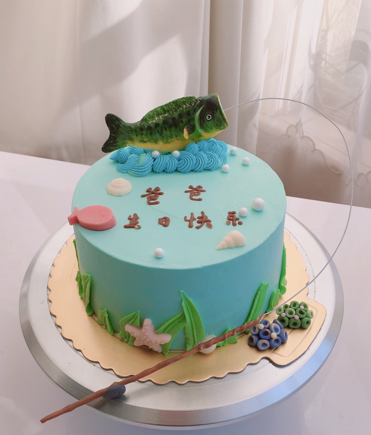 生日蛋糕鱼的图案大全图片