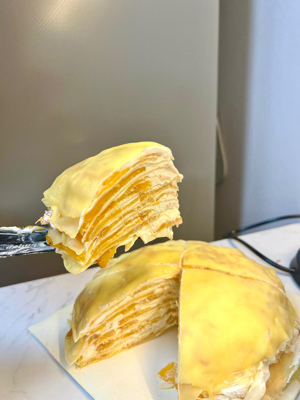 芒果千层蛋糕，100%成功告别煎皮无能