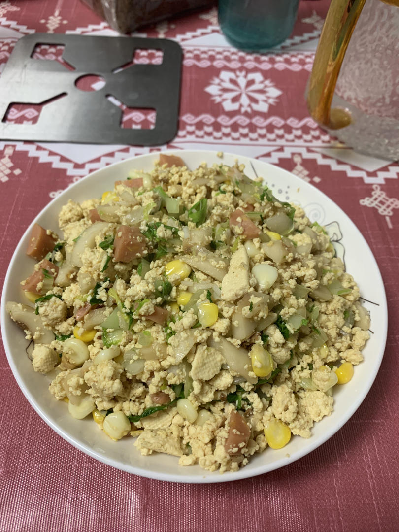 减脂餐｜无米豆腐炒饭低脂高蛋白‼️