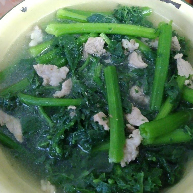 【南瓜苗肉末汤】家常应季汤，口感清甜
