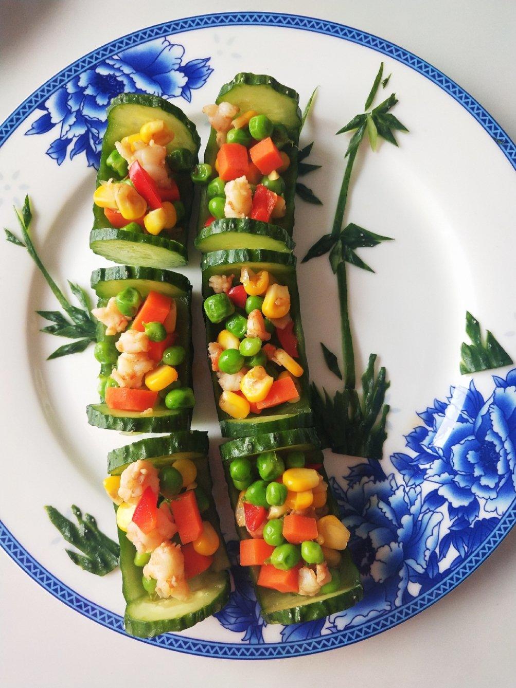 翠竹报春——虾仁炒玉米粒