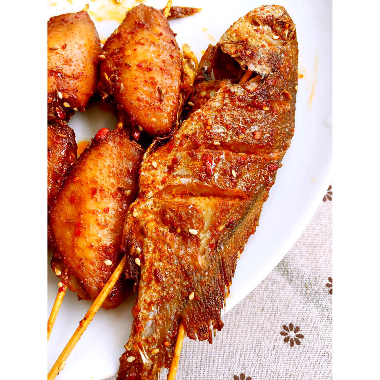 冇伱灬冇我做的迷迭香烤黄花鱼