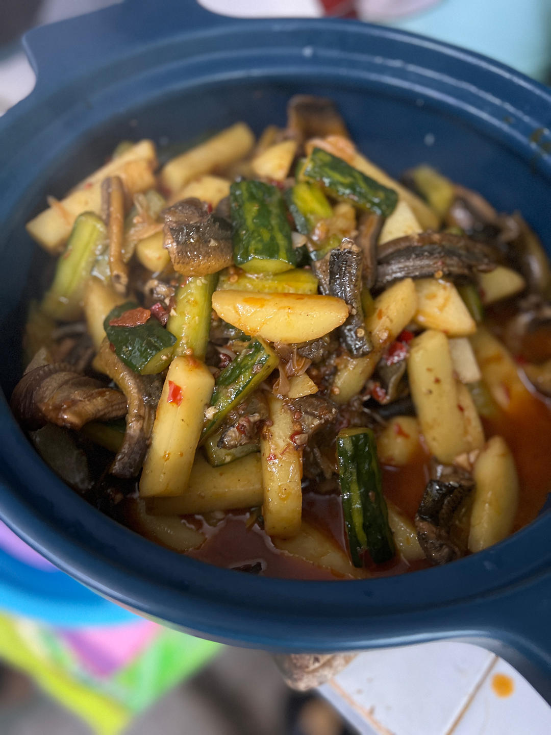 大蒜黄瓜烧鳝鱼