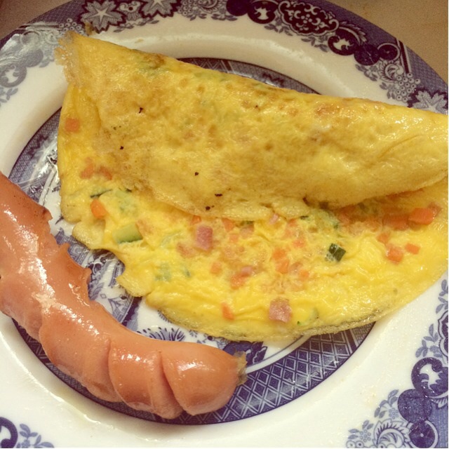 煎火腿奶酪蛋饼