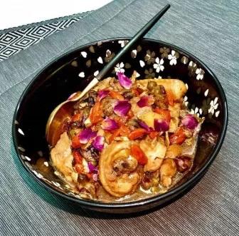 玫瑰花麻油鸡的做法