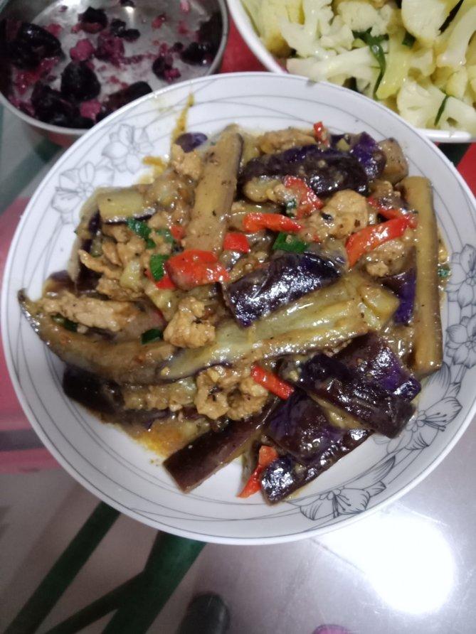 红烧肉沫茄子