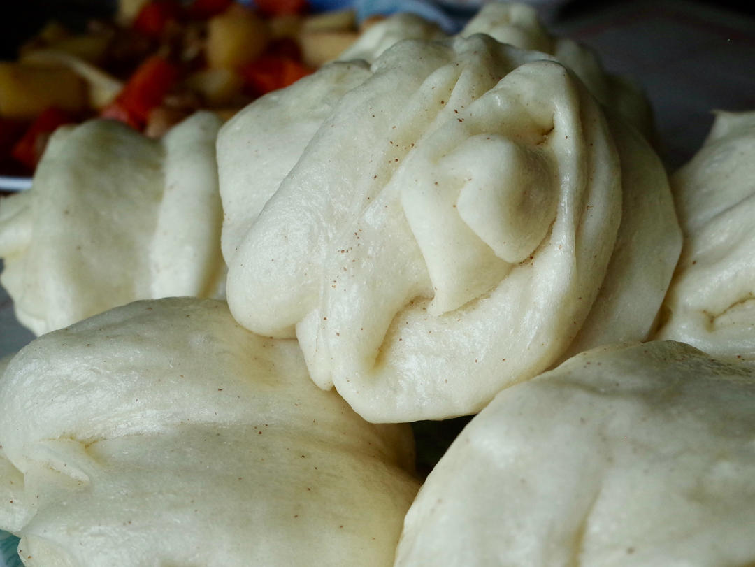 千层白花卷馒○包子馒头系列