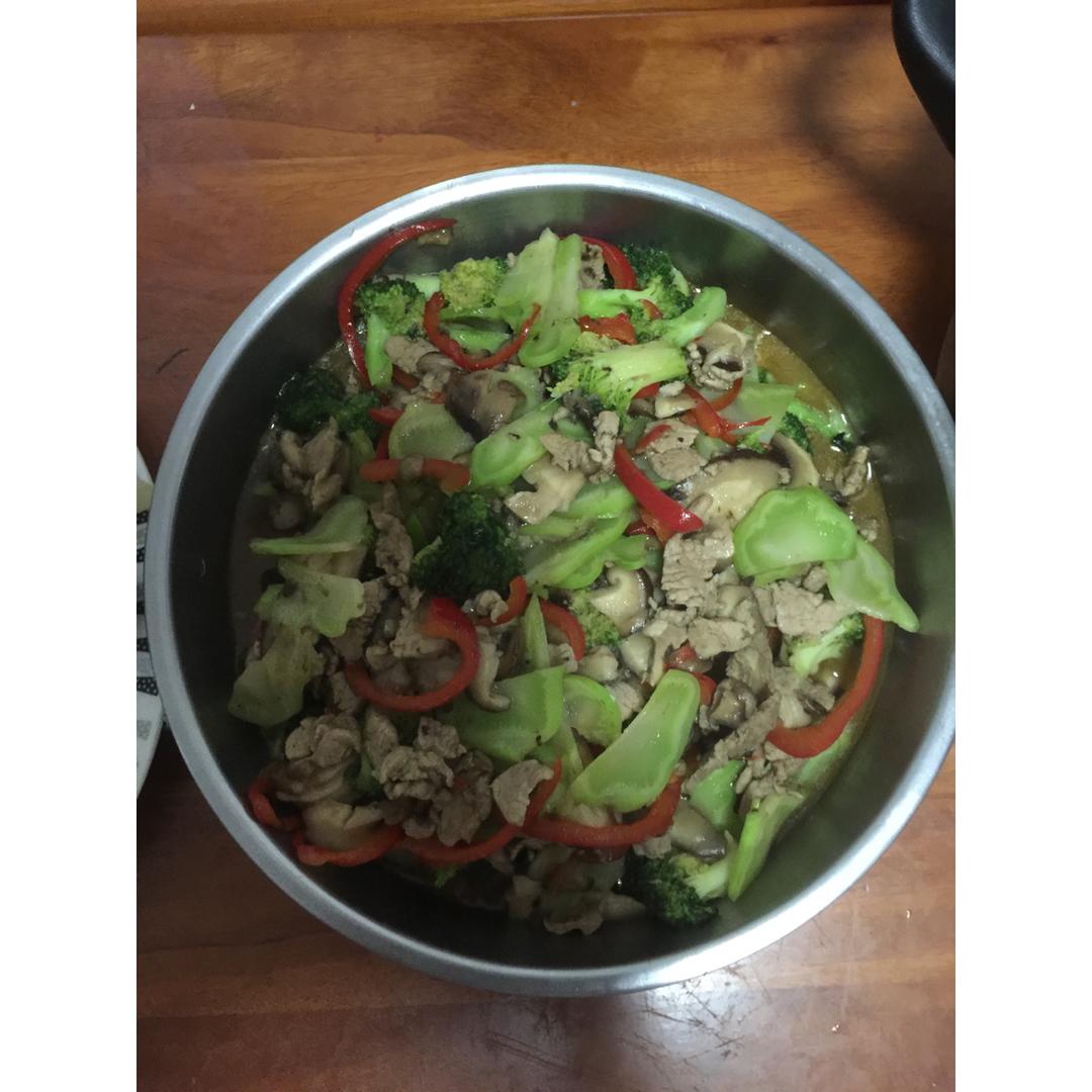 蓝瘦香菇
（西蓝花瘦肉炒香菇）