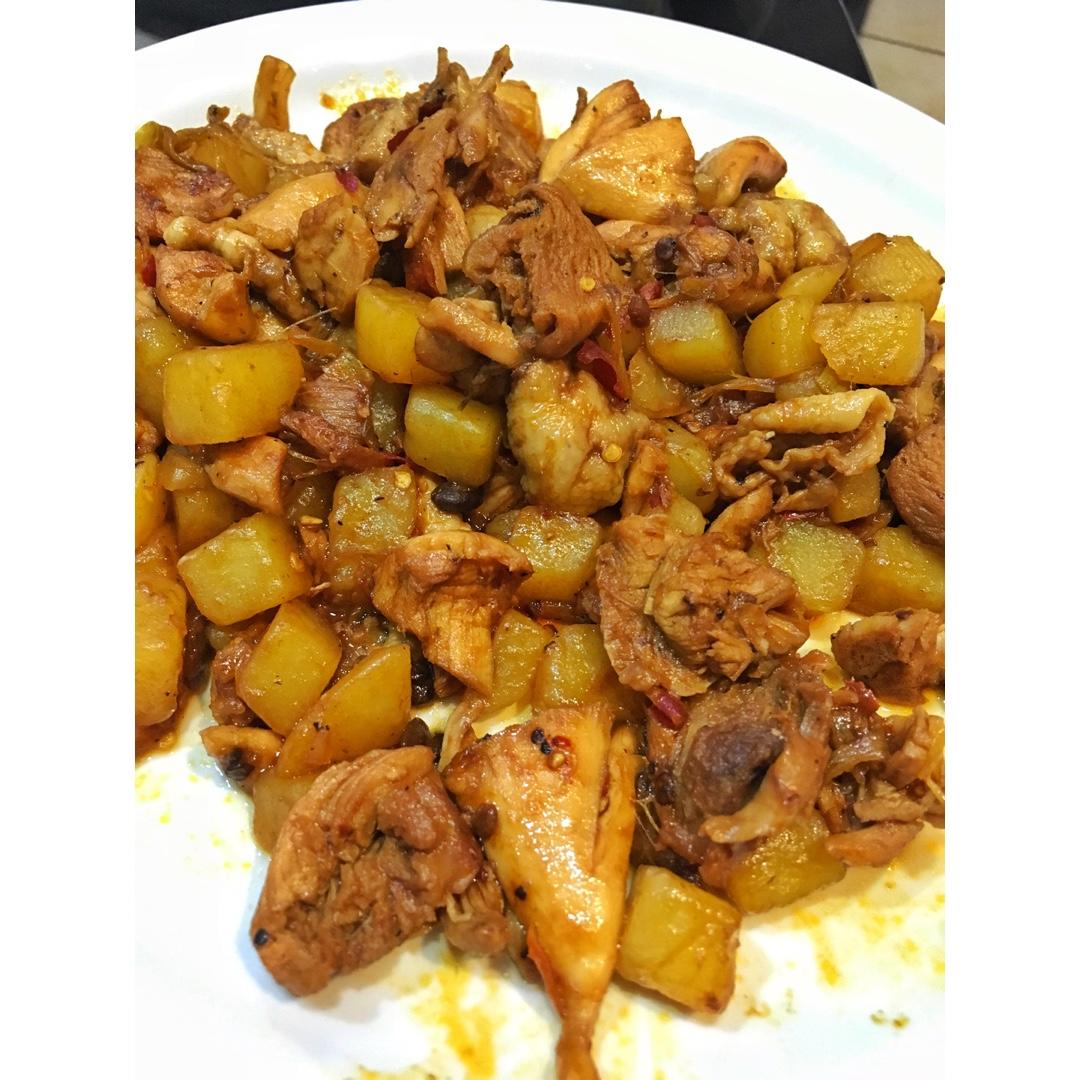 土豆焖鸡腿
