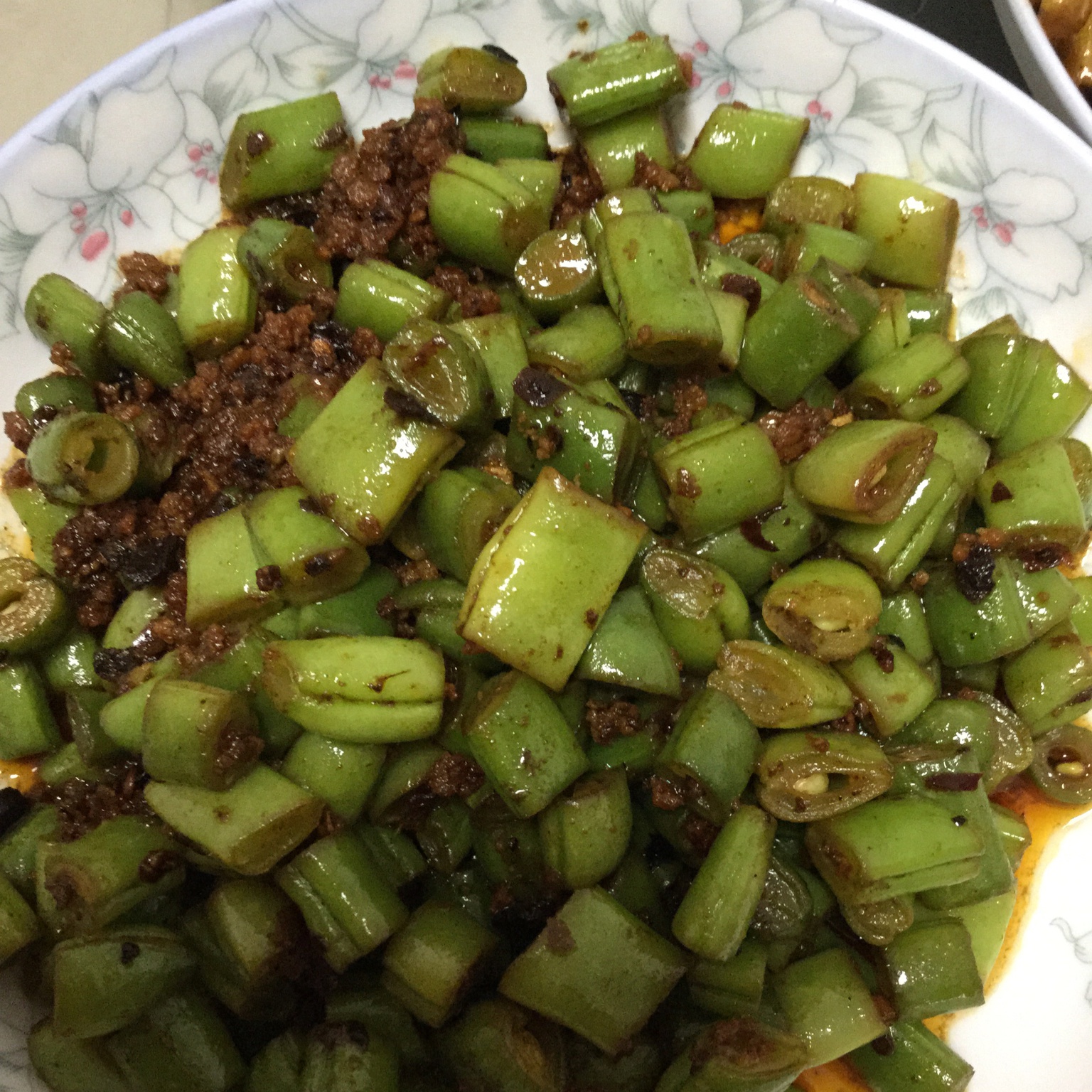 肉沫豆角下饭菜
