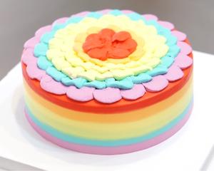 彩虹蛋糕抹面（动物奶油）的做法 步骤8