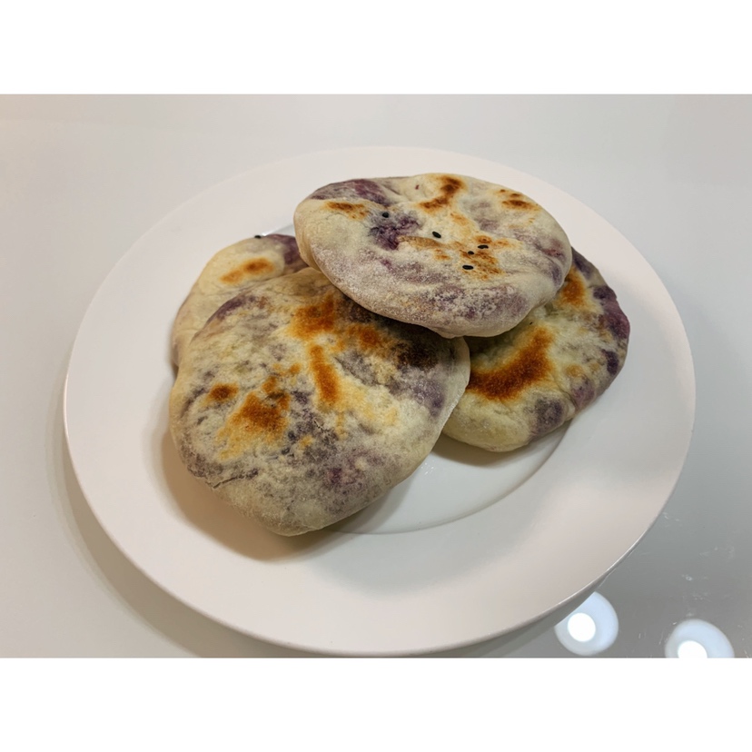 美味坚果紫薯饼的做法
