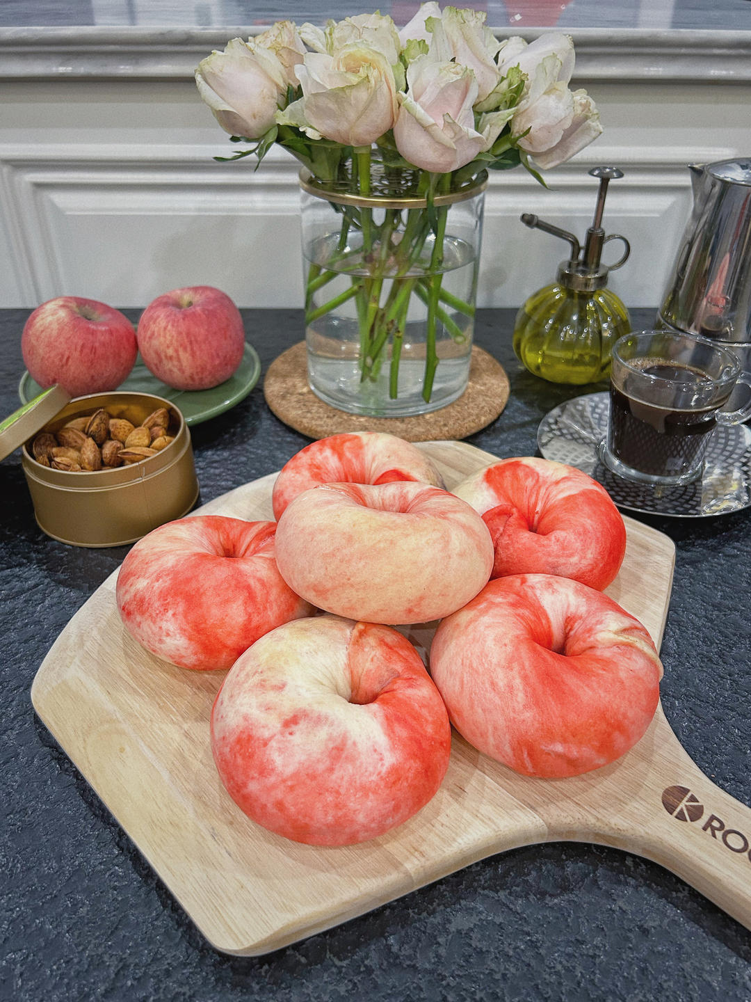 颜值超高💯奶香紫薯红豆双色贝果