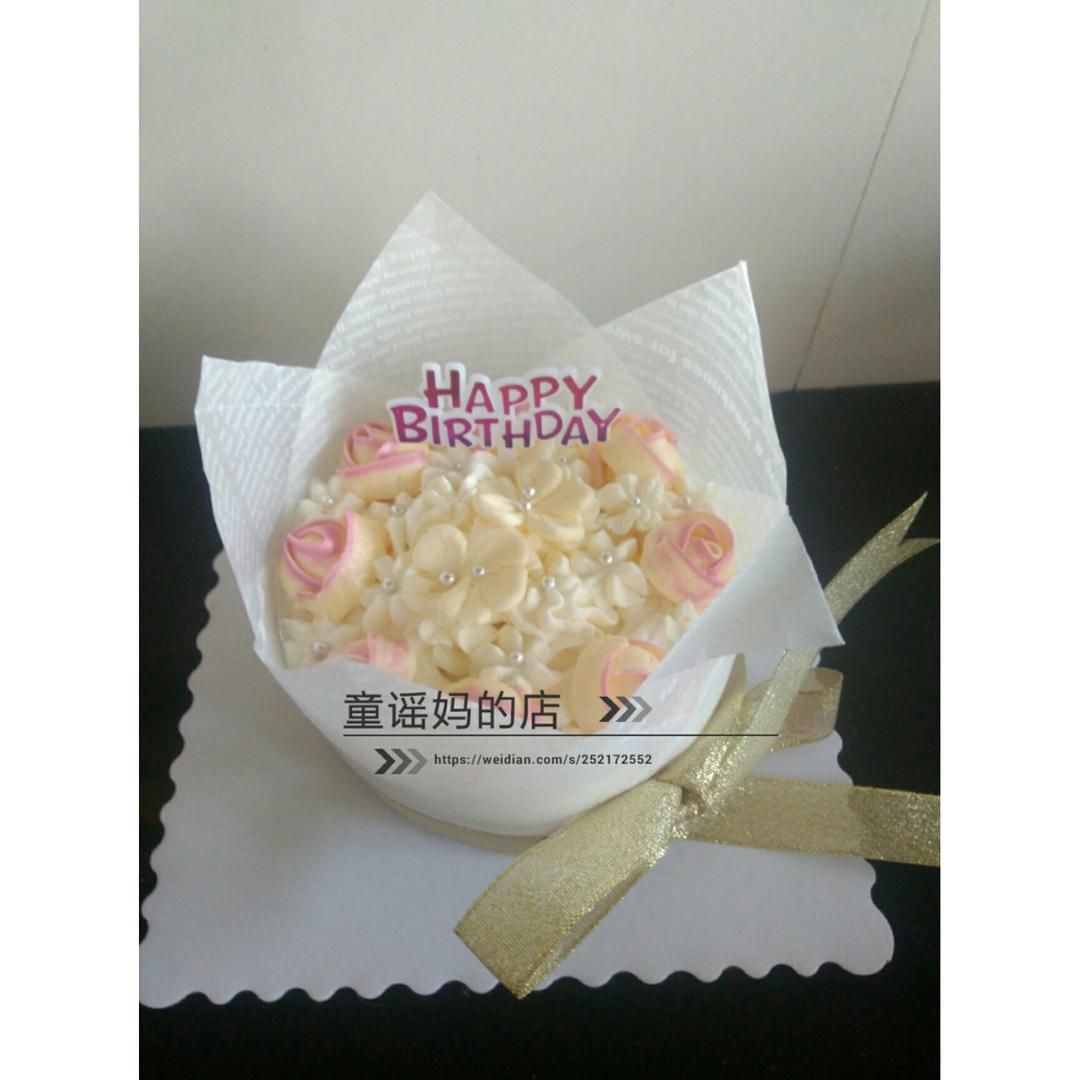 蛋糕裱花—简单花束蛋糕