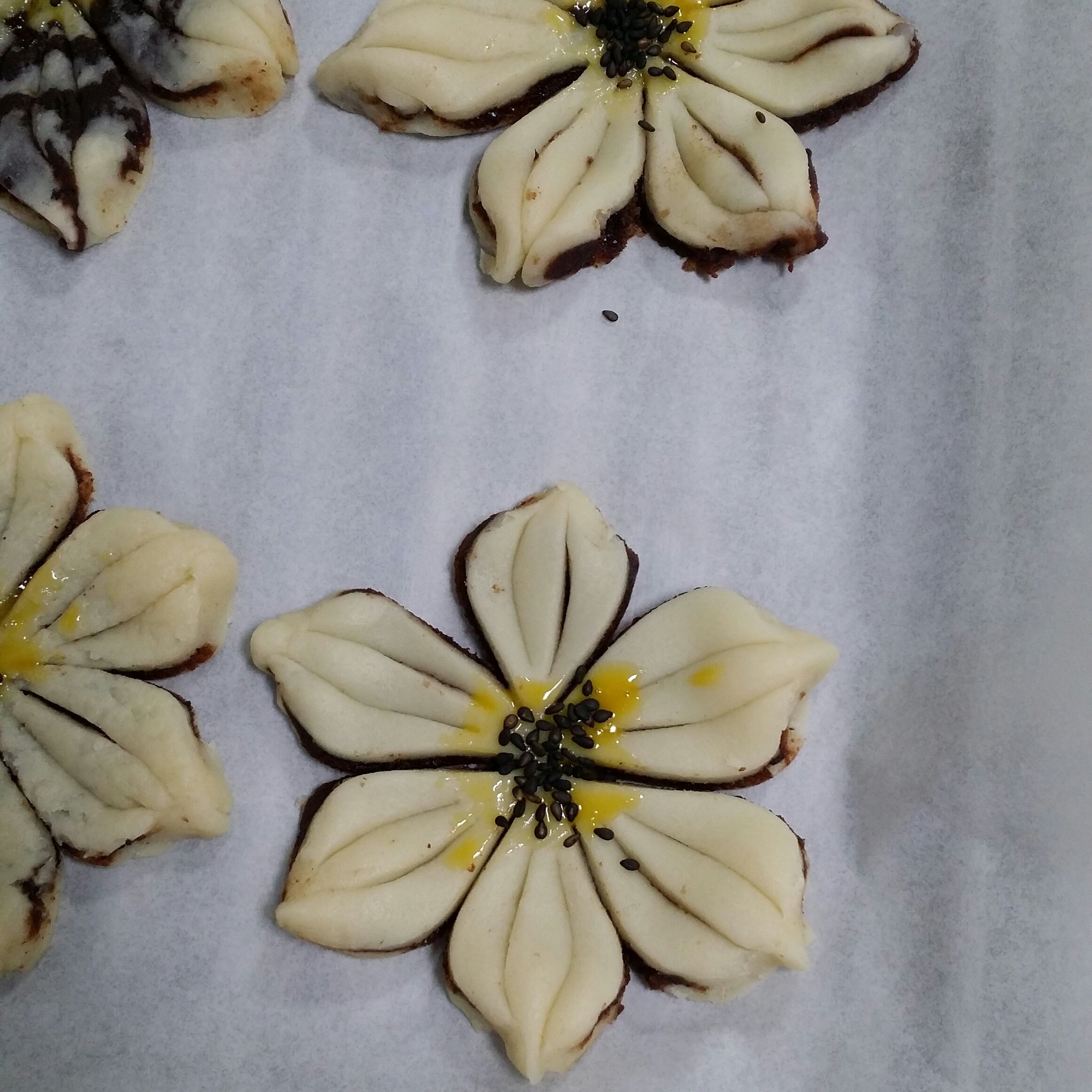 葵花豆沙酥——烤箱里绽放的花朵