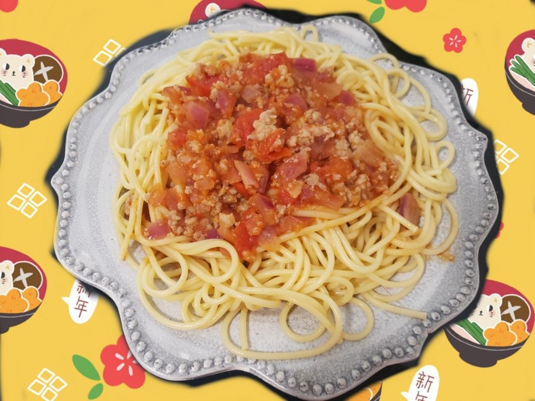 （完胜必胜客的）番茄肉酱意大利面～