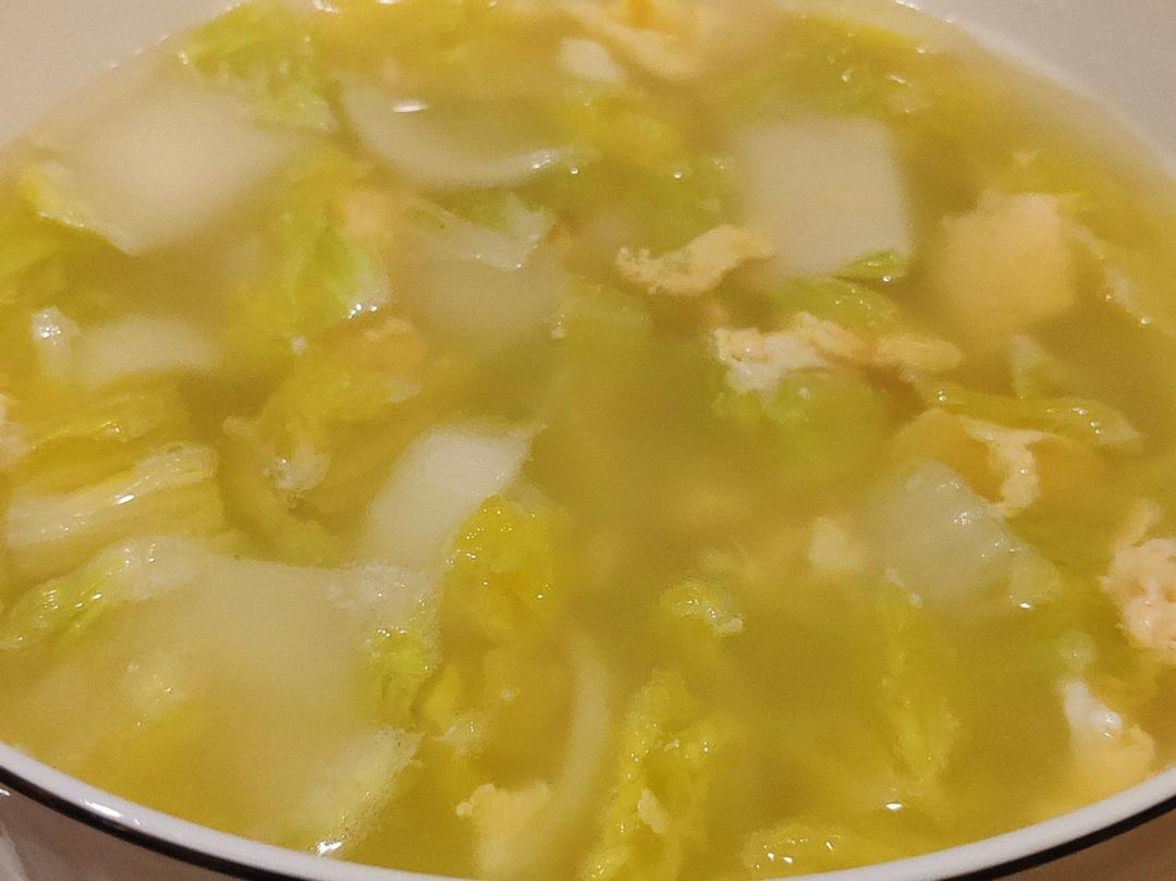煎鸡蛋娃娃菜汤（超级懒人上汤娃娃菜）