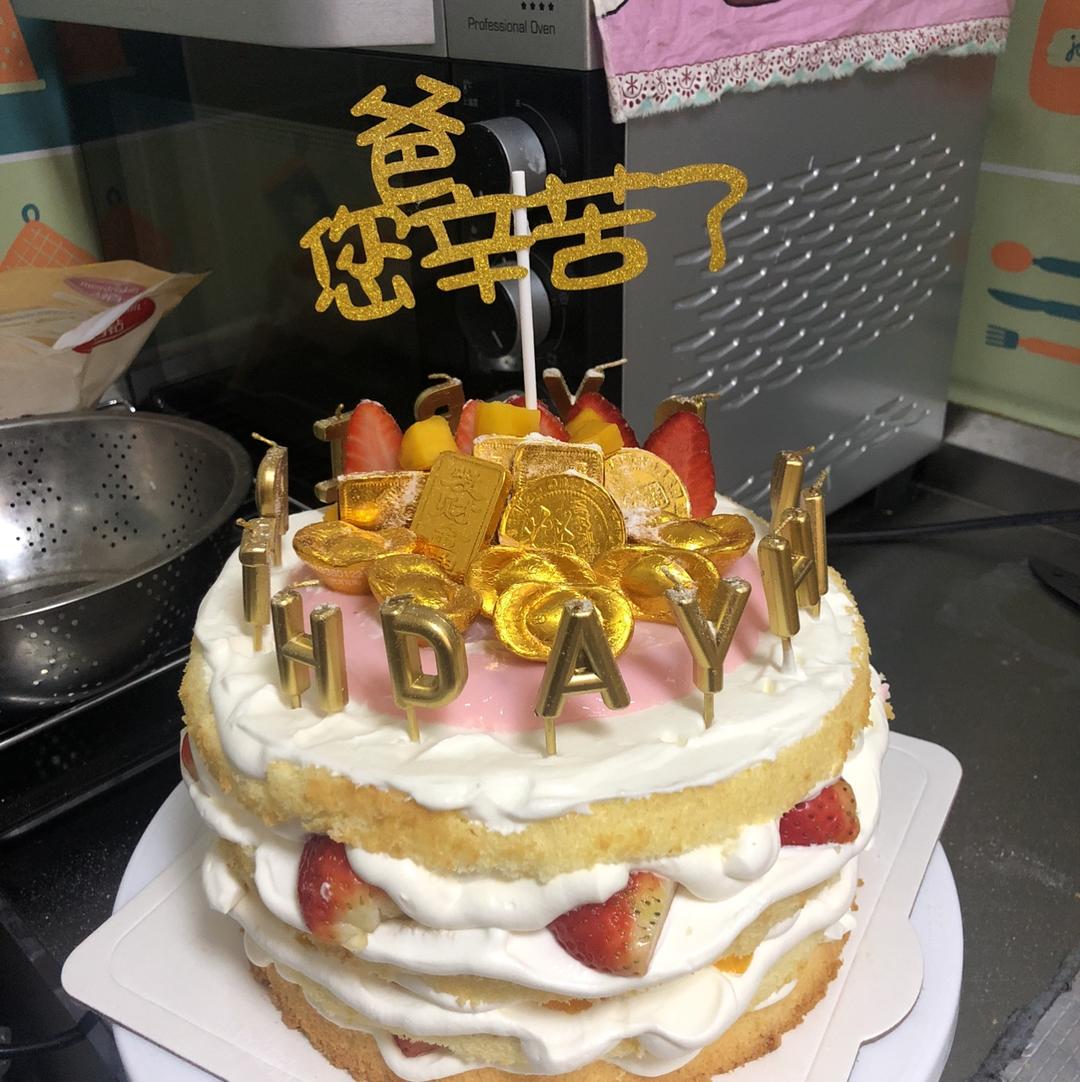 草莓玫瑰裸蛋糕（图文+视频）