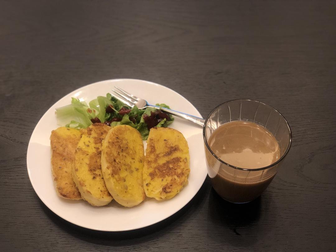 快手蛋裹馒头煎片的做法