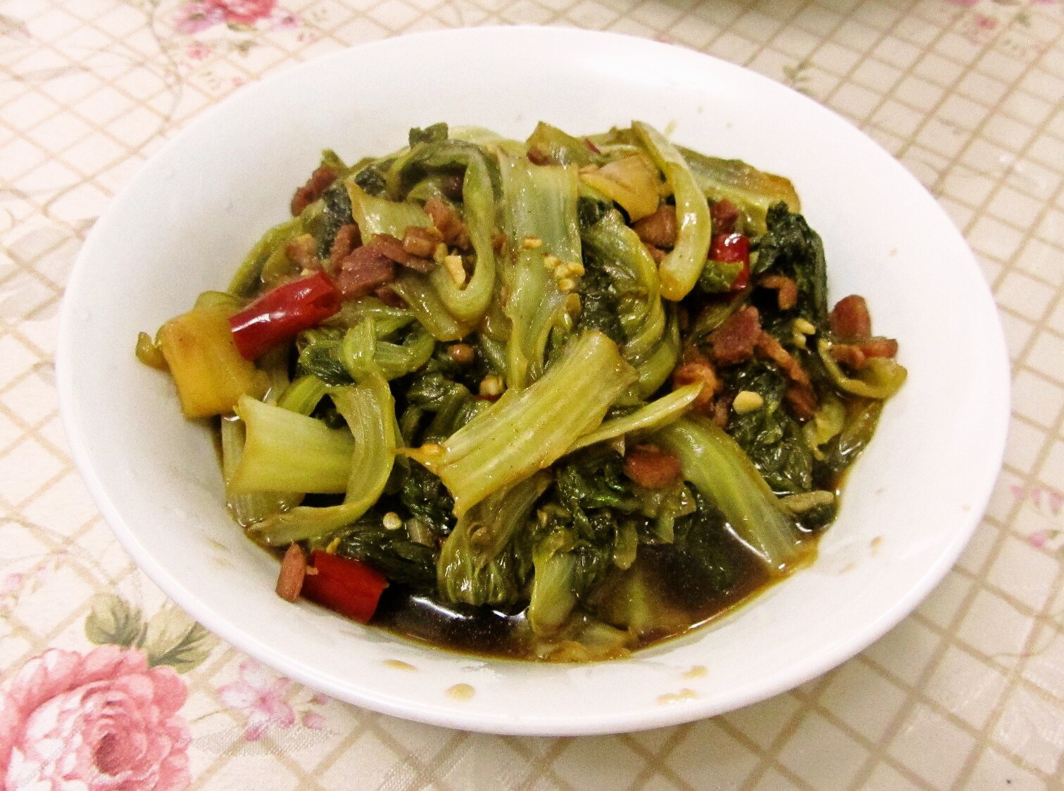 干锅培根手撕包菜