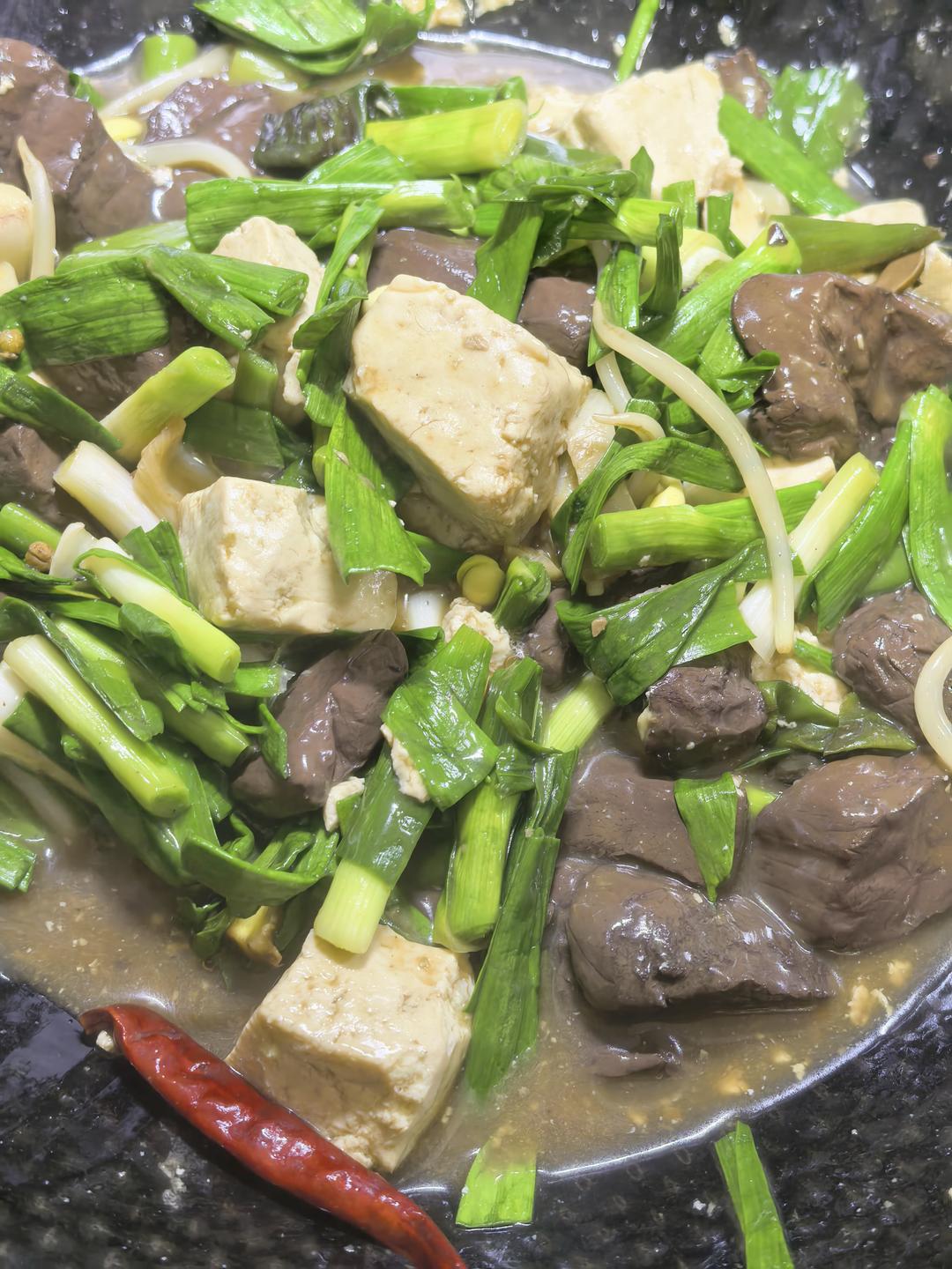 咸香下饭菜之猪血烧豆腐