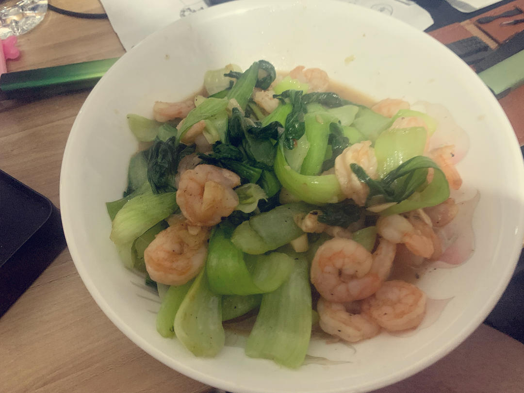 虾仁炒油菜