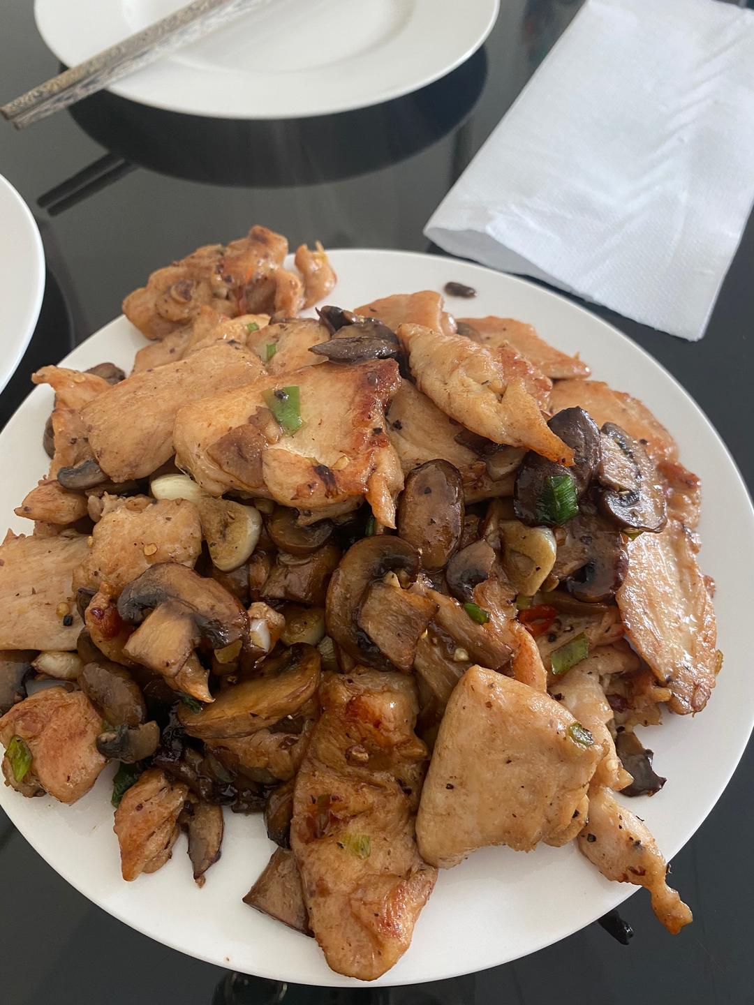 健康鸡胸炒蘑菇的做法