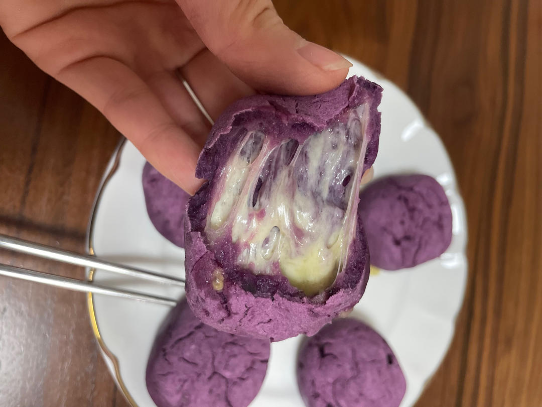 厨房小白做🍠芝士紫薯小方