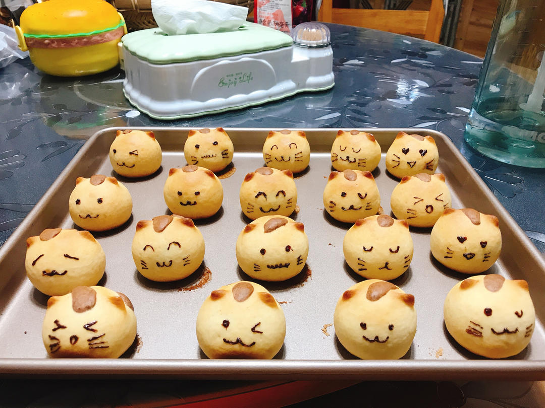 软萌可爱的日式猫咪烧果子 奶香浓郁 超简单