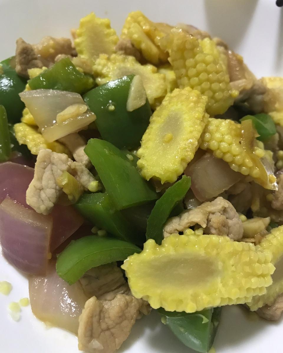 玉米笋炒肉片