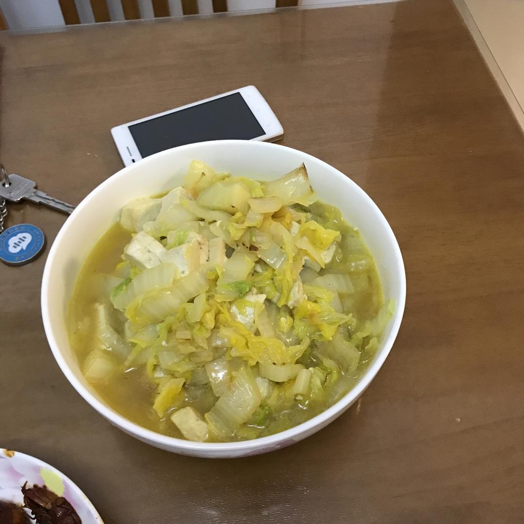 冬季家常菜：白菜炖豆腐