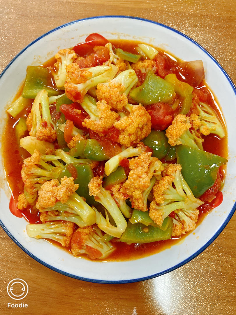 xinxin的厨房做的西红柿炒菜花